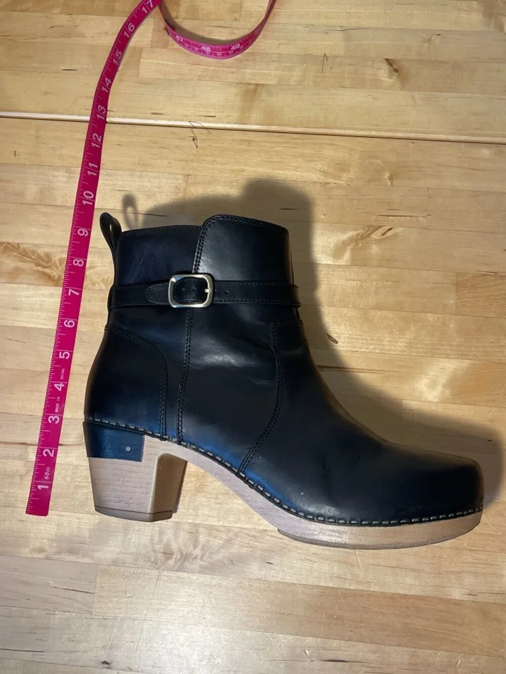 Dansko Anya Black Leather Booties Waxy Burnished Ankle Boots Comfort Casual Shoe